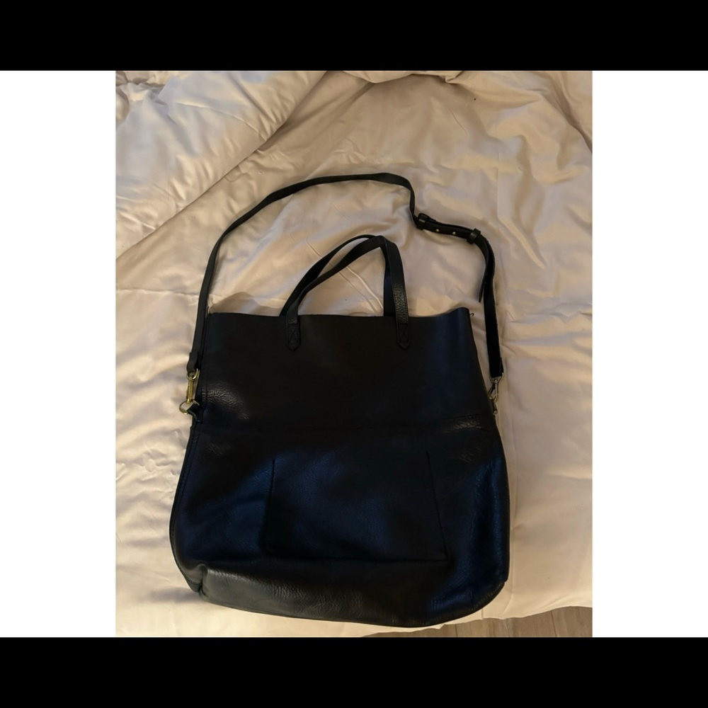 Madewell Black Leather Tote *worn, but still has tag